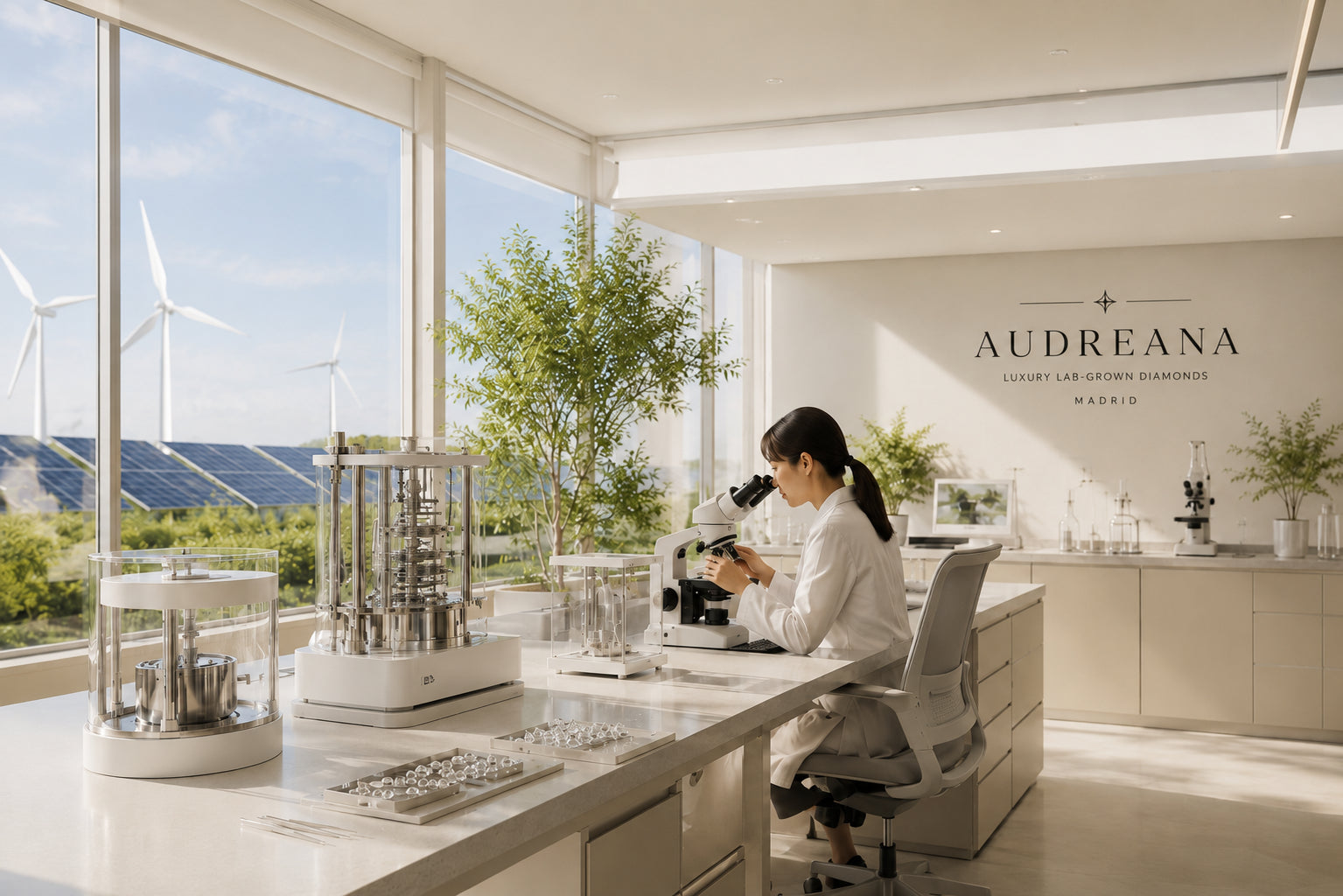 Bright Audreana lab-grown diamond studio