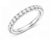 Diamond Pavé Eternity Ring – White Gold Finish