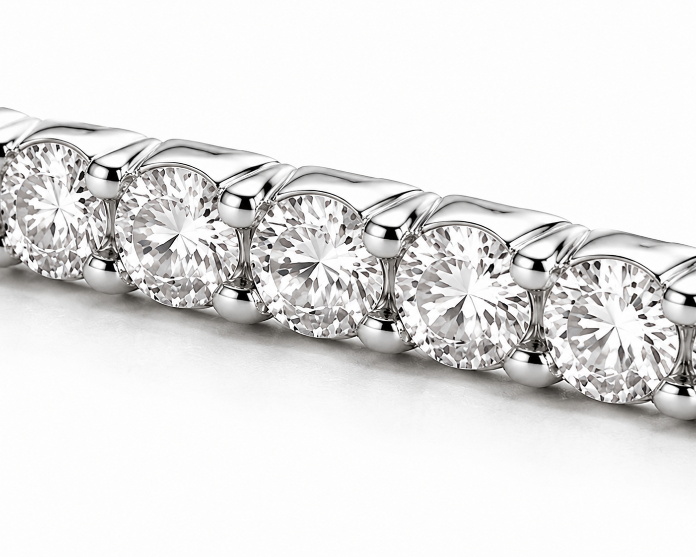 Diamond Pavé Eternity Ring – White Gold Finish