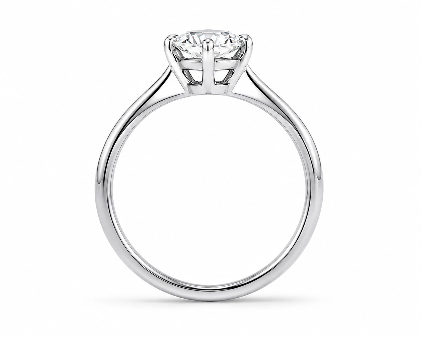Classic Solitaire Diamond Ring | White Gold 6-Prong Setting