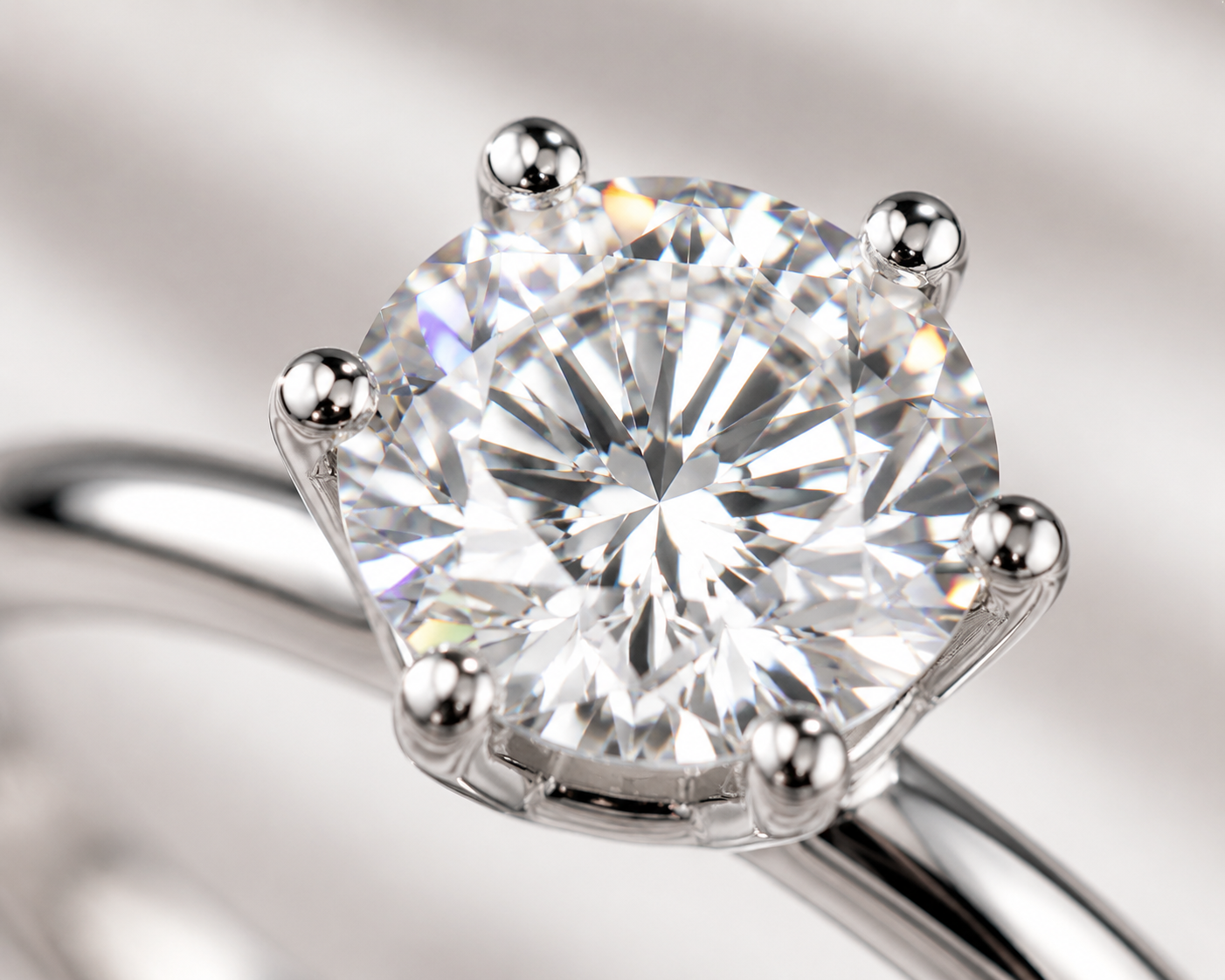 Classic Solitaire Diamond Ring | White Gold 6-Prong Setting
