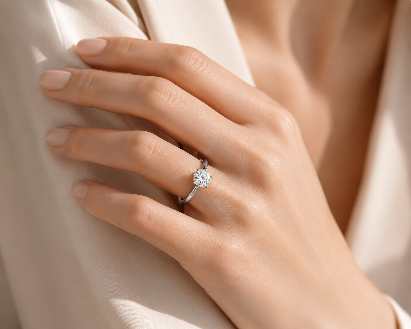 Classic Solitaire Diamond Ring | White Gold 6-Prong Setting