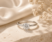 Classic Solitaire Diamond Ring | White Gold 6-Prong Setting