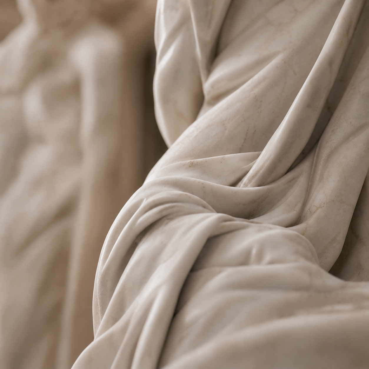 Classical marble sculpture detail